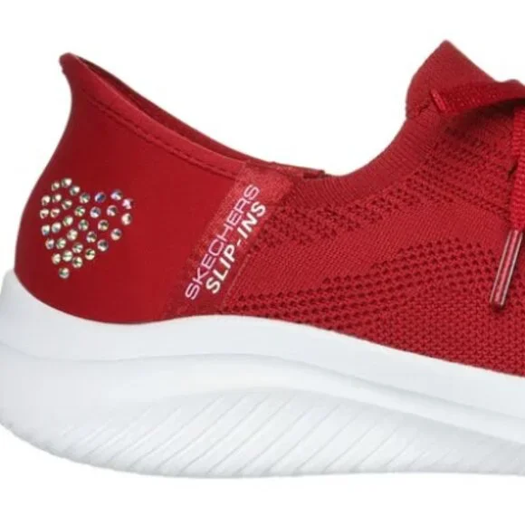 Skechers Slip-ins: Ultra Flex Red Rhinestone Heart - Picture 2 of 11